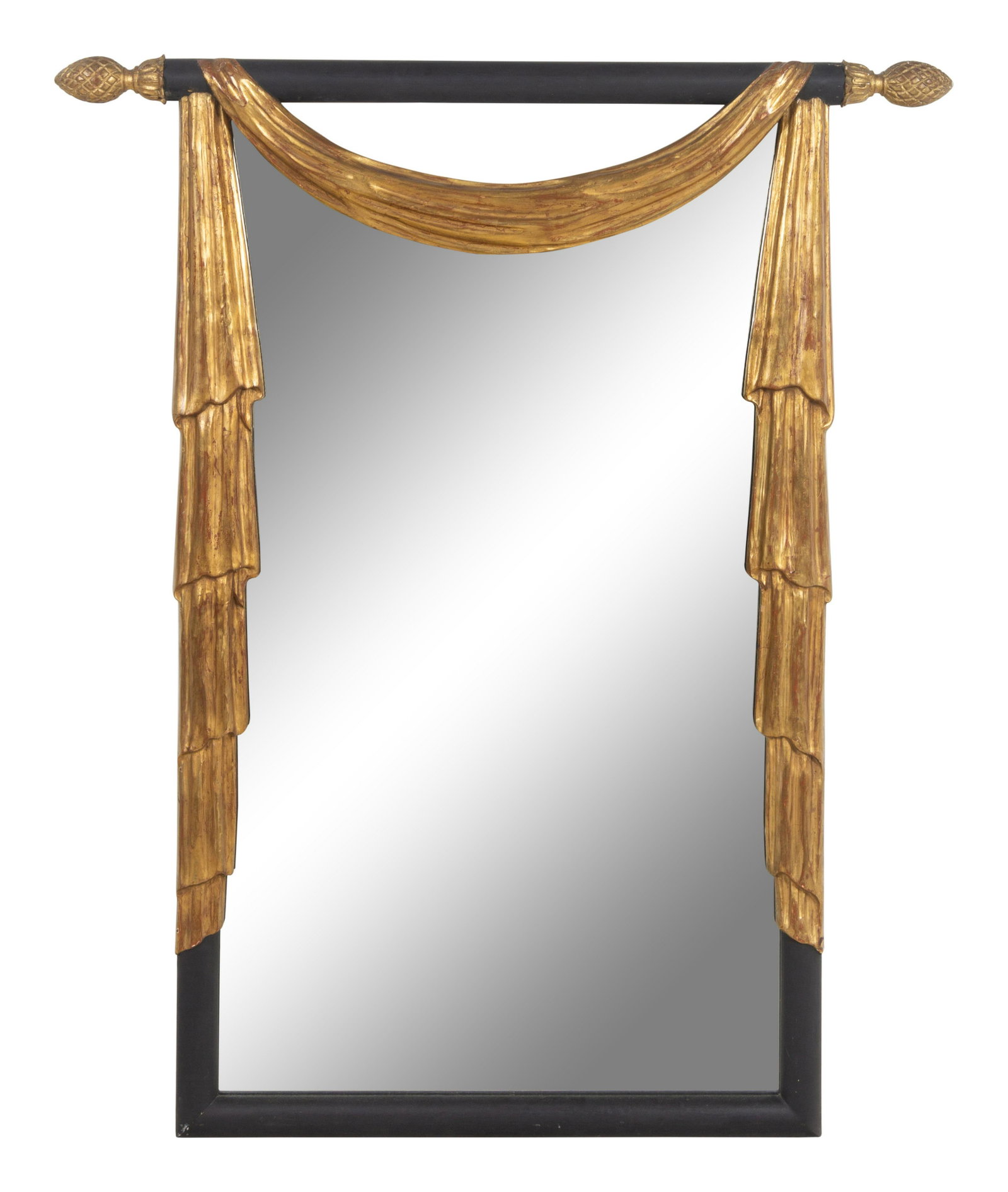 An Italian Painted and Parcel Gilt Mirror: An Italian Painted and Parcel Gilt Mirror Mid-20th Century Height 47 x width 40 inches. Property from the Collection of Ron Winter, Merwins Antiques, Birmingham, Michigan