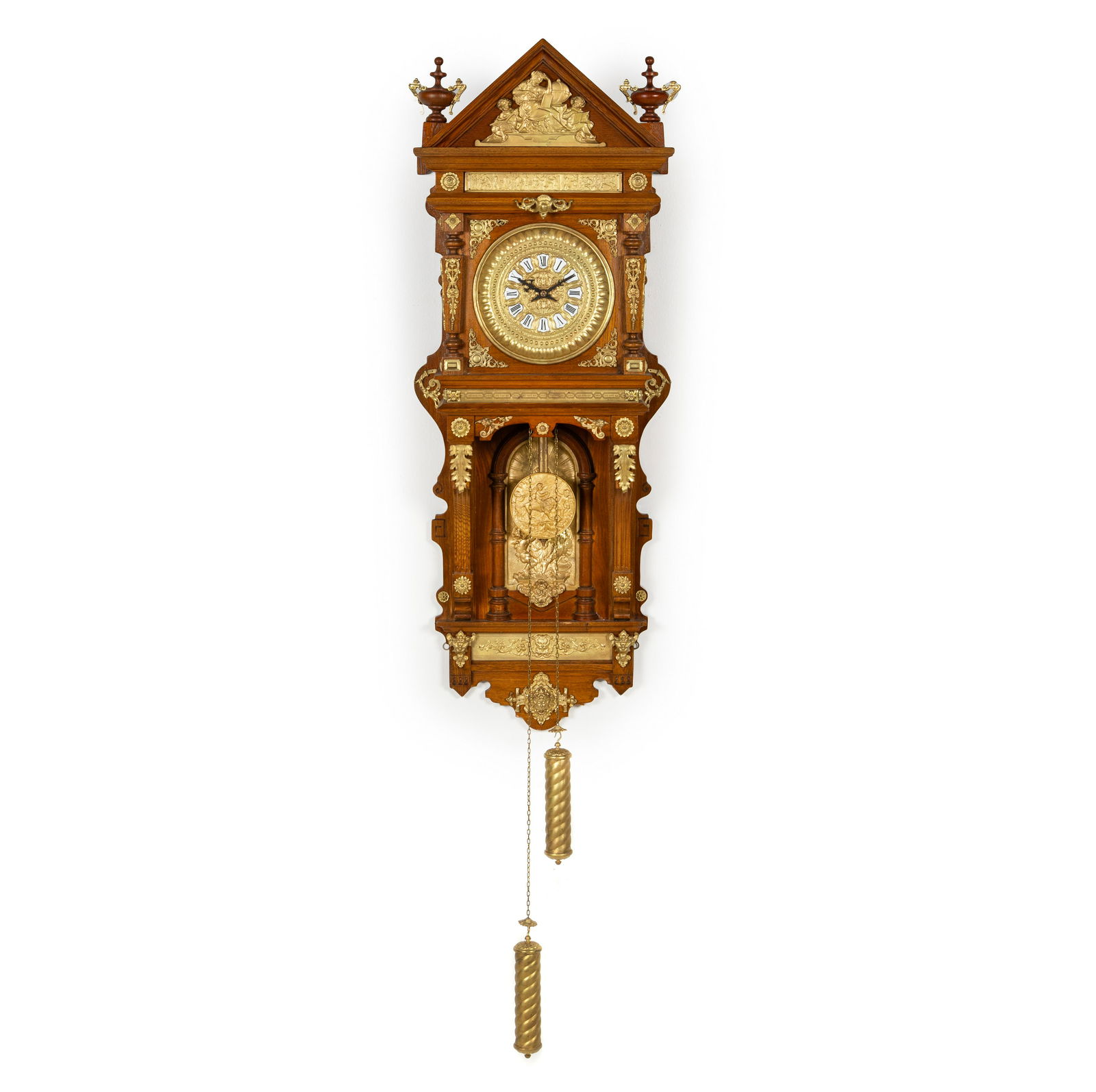 A Continental Gilt Metal Mounted Walnut Regulator Clock (1 of 4)