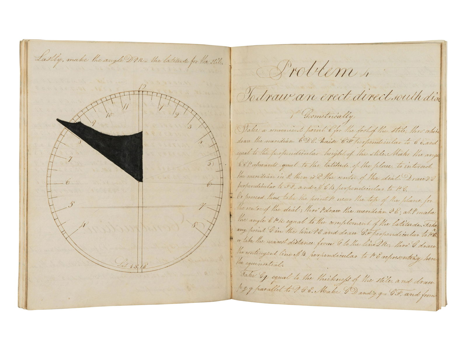 [DIALING -- MANUSCRIPT].  "Dialling." [England, ca 1800]. A practical manual on dialing with (1 of 1)