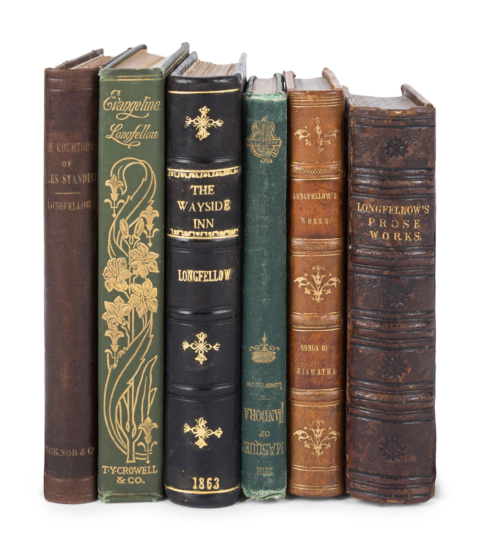 LONGFELLOW, Henry Wadsworth (1807-1882). A group of 6 works in 6 volumes, condition generally fine. (1 of 1)