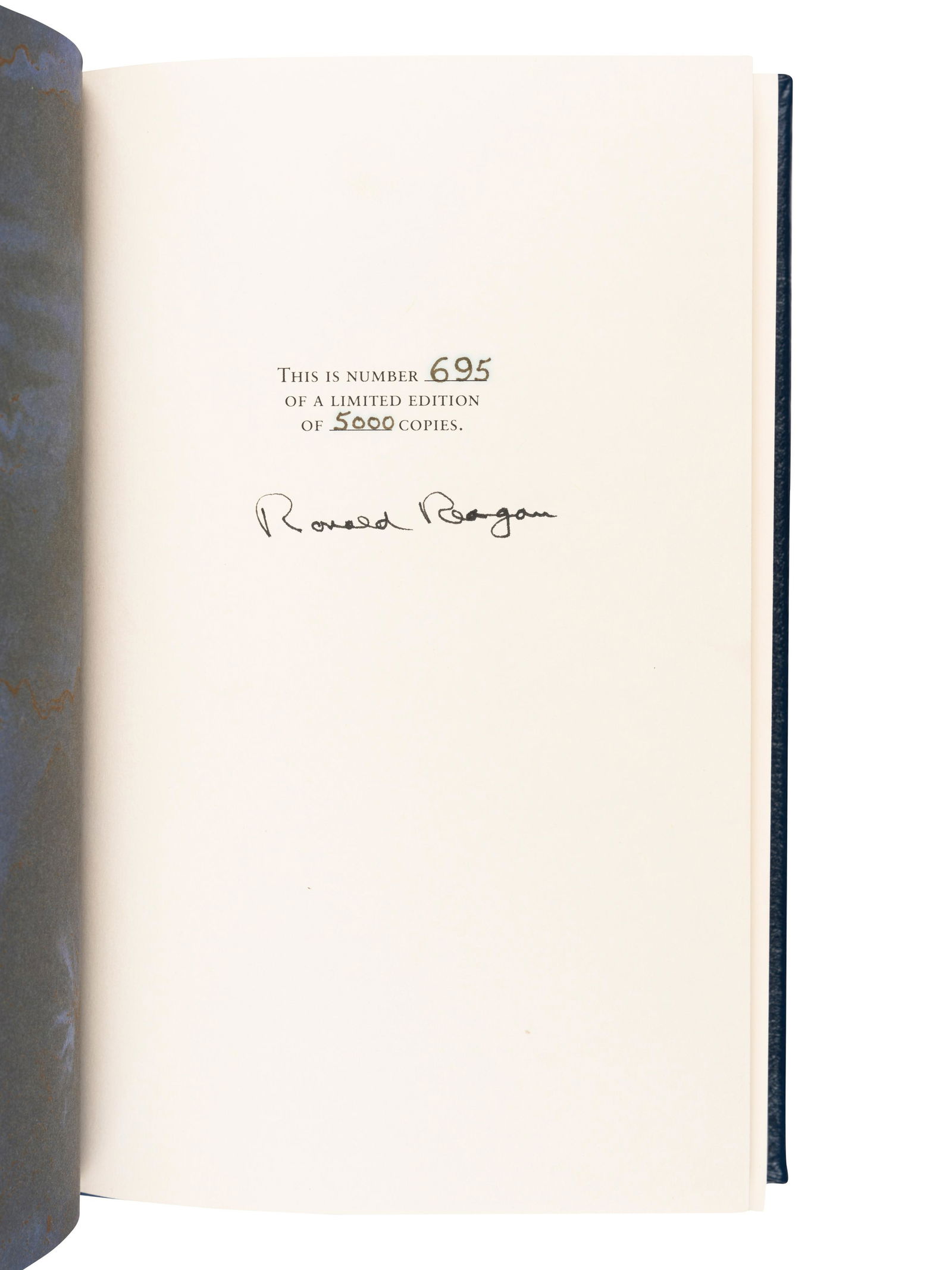 REAGAN, Ronald (1911-2004). Speaking My Mind. New York: Simon & Schuster, 1989. FIRST LIMITED (1 of 8)