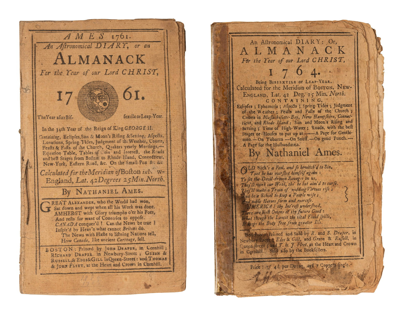[ALMANAC - BOSTON]. AMES, Nathaniel (1708-1764). An Astronomical Diary ..., 1761. Boston [i.e. New (1 of 3)