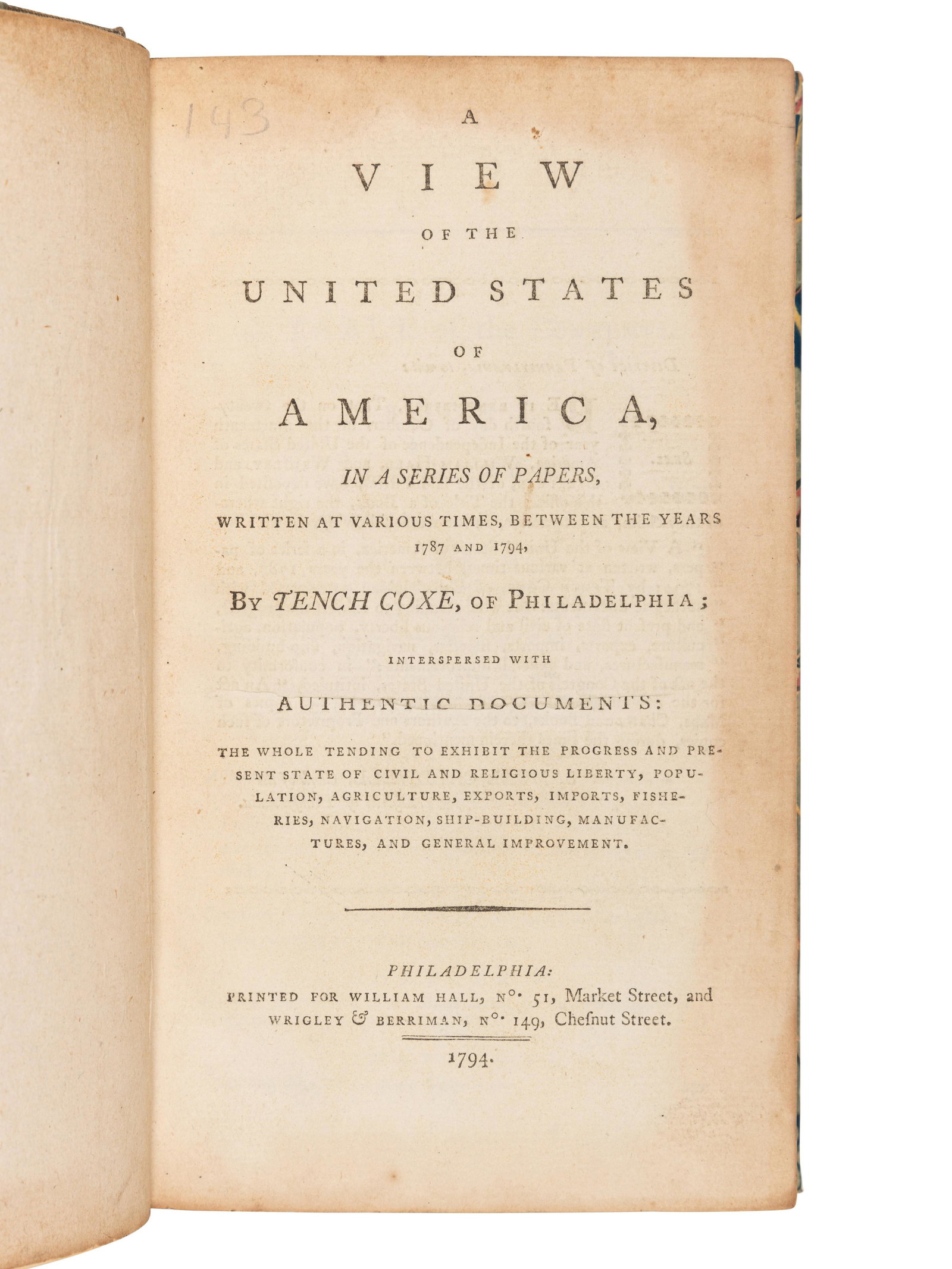 [COLONIAL HISTORY]. A group of 2 early works of Colonial American history   in 2 volumes, all (1 of 1)