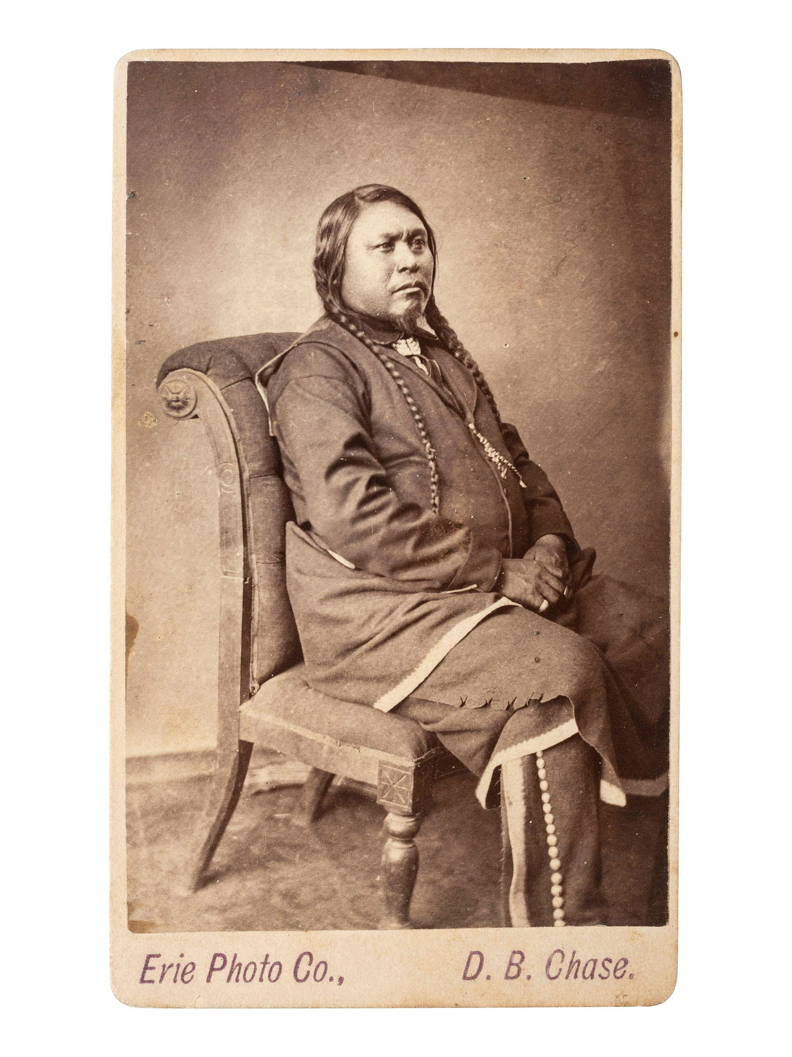 [NATIVE AMERICANS]. CHASE, D.B., photographer. CDV of Ute Chief Ouray. Erie Photo Co., ca 1870s. (1 of 2)