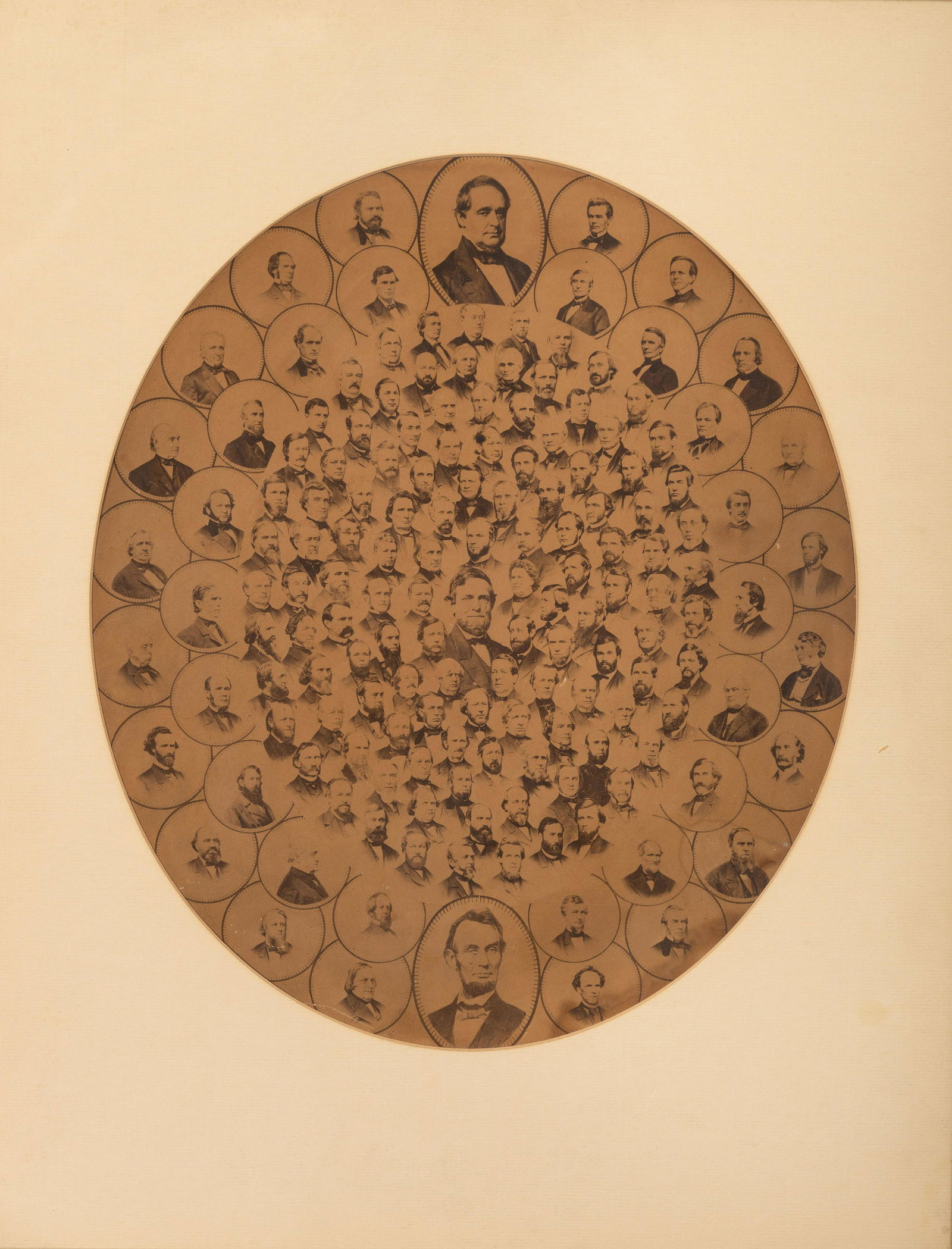 [POLITICS] -- [SLAVERY & ABOLITION]. Composite photograph featuring signers of the 13th Amendment, (1 of 1)