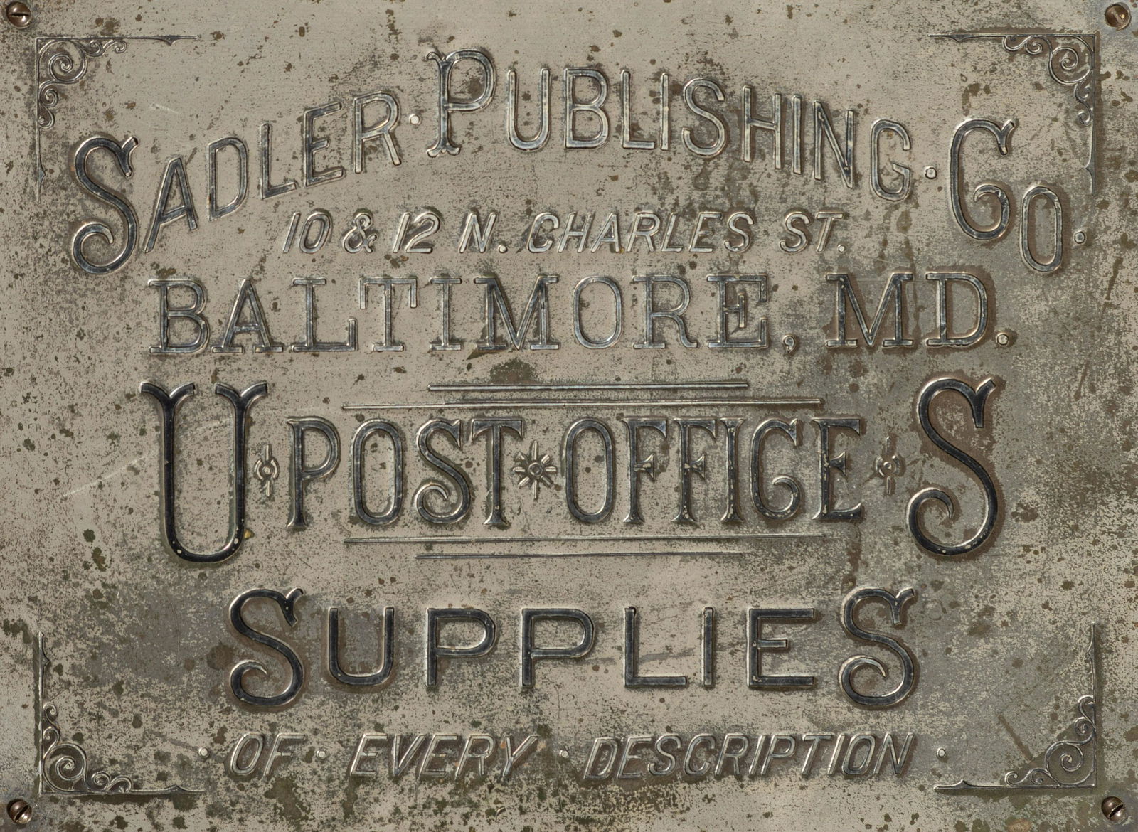[POSTAL HISTORY] -- [ADVERTISING]. Sadler Publishing Co. ...US Post Office Supplies of Every (1 of 1)