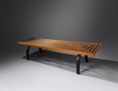 Edward Durell Stone (1902-1978) Coffee Table, c. 1945 Fulbright Furniture, USA: Edward Durell Stone (1902-1978) Coffee Table, c. 1945 Fulbright Furniture, USA oak, lacquered wood H 15 x W 62 1/2 x D 19 1/2 inches Literature: Mary Anne Hunting, Edward Durell Stone: Modernism's Pop