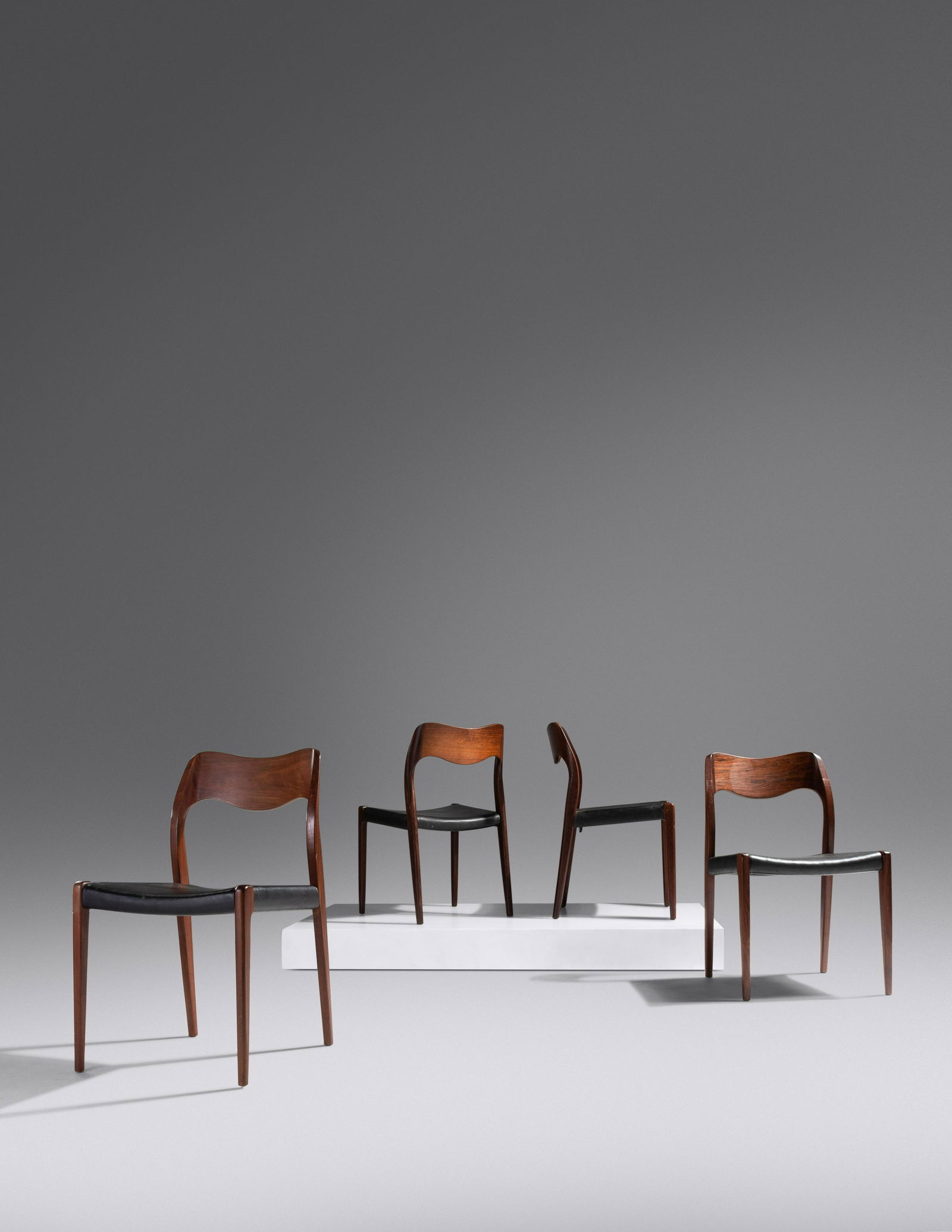Niels O. Moller (1920-1982) Set of Four Dining Chairs J.L. Mollers Mobelfabrik, Denmark (1 of 6)