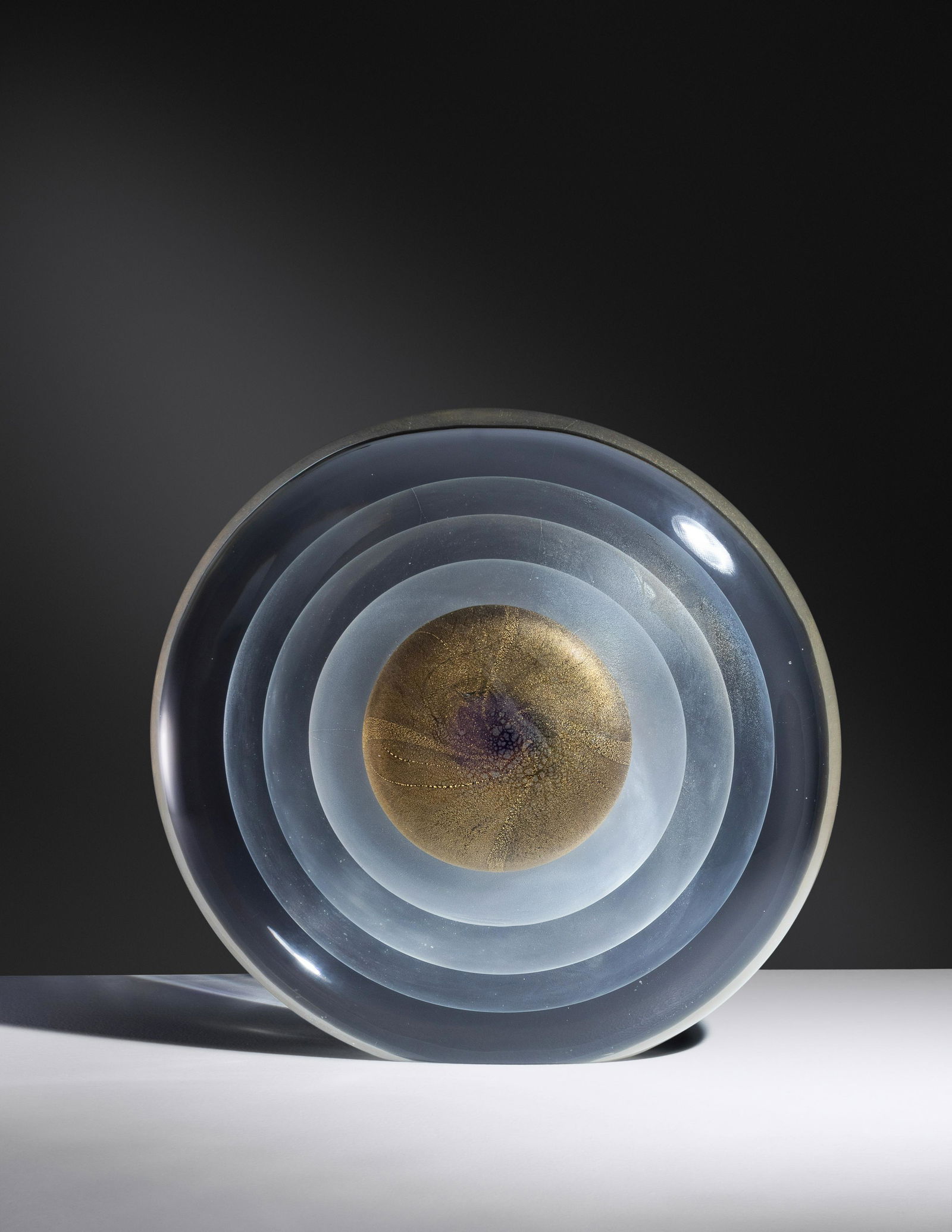 Stefano Toso (b. 1958) Sommerso Disk Sculpture (1 of 3)