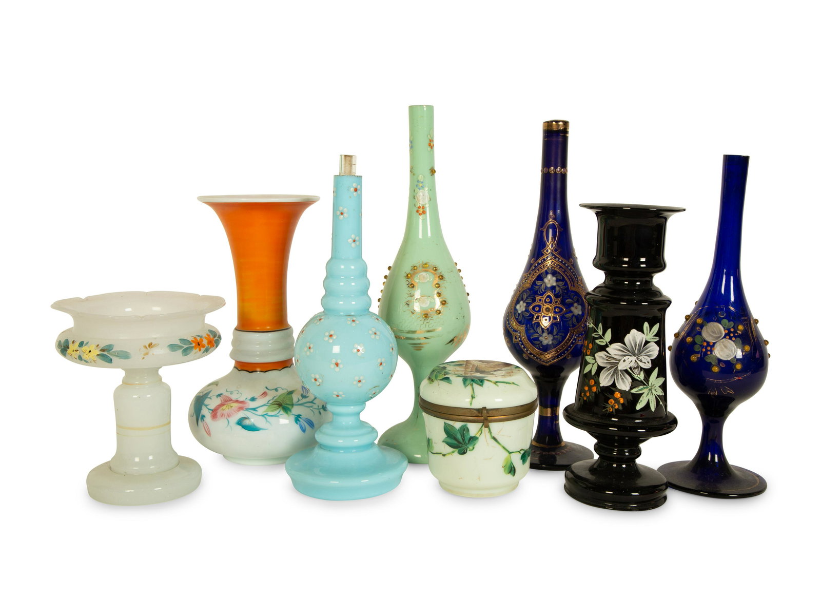 Eight French Opaline Glass Articles (1 of 3)