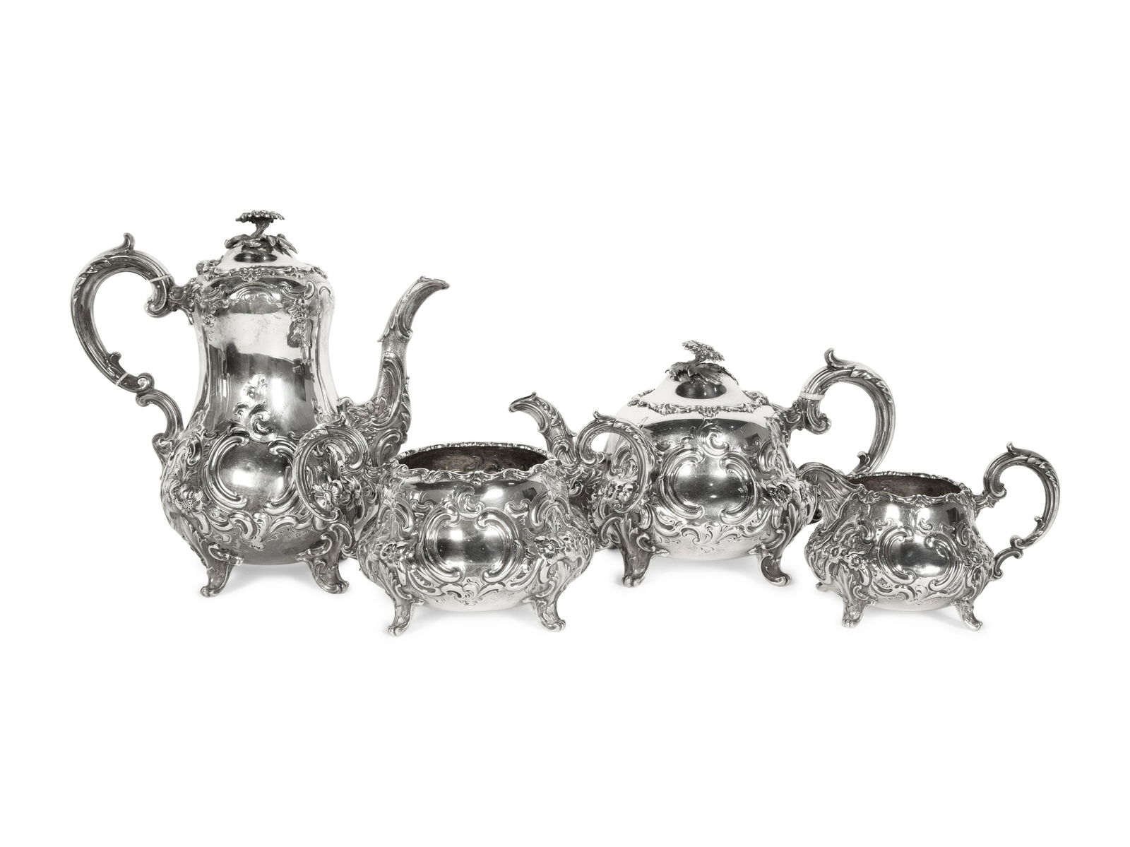 A Victorian Silver Four-Piece Tea and Coffee Service (1 of 3)