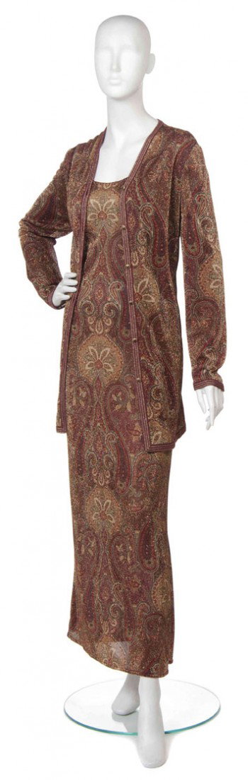 Emanuel Ungaro, (Italian, b. 1933), Dress Suit: Emanuel Ungaro (Italian, b. 1933) Dress Suit paisley lurex no size.