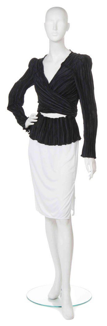 Mary McFadden, (American, b. 1938), Blouse: Mary McFadden (American, b. 1938) Blouse black pleated silk no size.