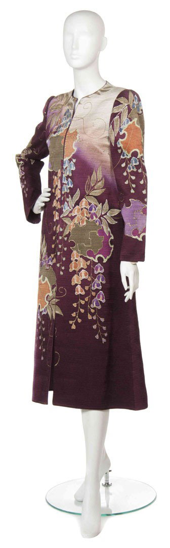 Mary McFadden, (American, b. 1938), Jacket: Mary McFadden (American, b. 1938) Jacket handpainted floral silk Size 10.