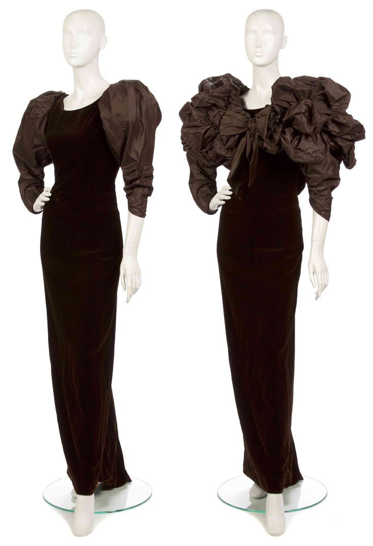 Bill Blass, (American, 1922-2002), Evening Gown: Bill Blass (American, 1922-2002) Evening Gown brown velvet no size.