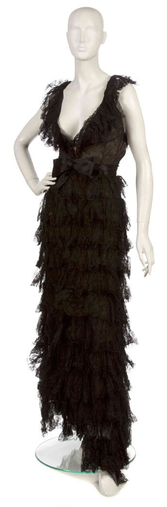 Donald Brooks, (British, 1928-2005), Evening Gown: Donald Brooks (British, 1928-2005) Evening Gown black lace no size.