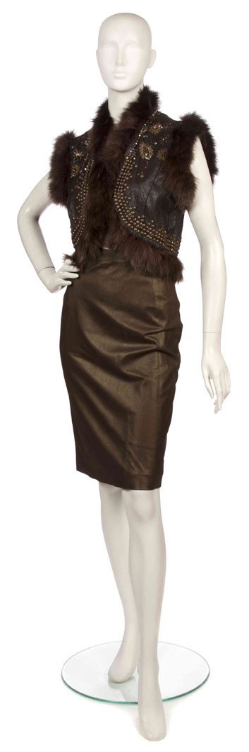 Ella Singh, (German), Vest and Skirt: Ella Singh (German) Vest and Skirt leather size 8.