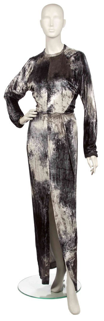 Geoffrey Beene, (American, 1927- 2004), Evening Go: Geoffrey Beene (American, 1927- 2004) Evening Gown gray velvet no size.