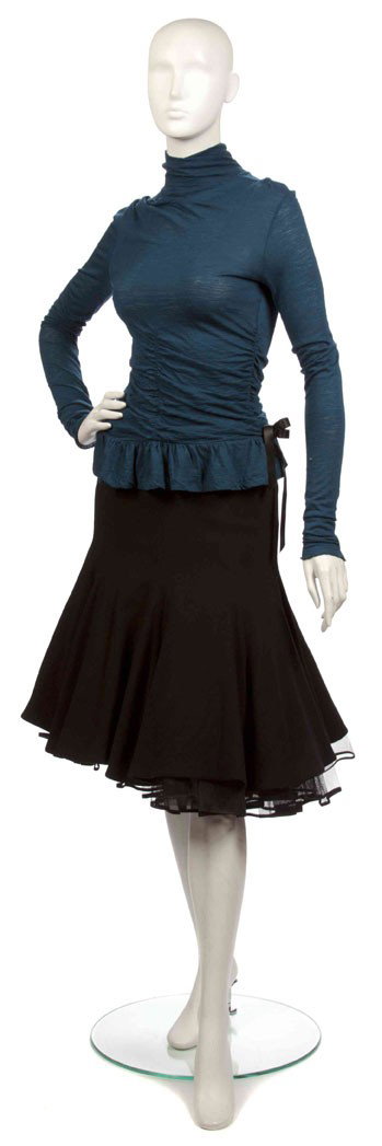 Givenchy, (French, b. 1927), Cocktail Ensemble: Givenchy (French, b. 1927) Cocktail Ensemble black wool size 40.