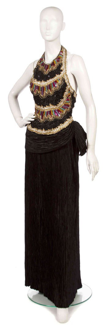 Mary McFadden, (American, b. 1938), Evening Gown: Mary McFadden (American, b. 1938) Evening Gown black pleated silk size 10.