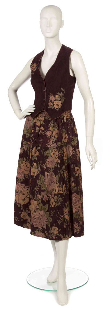 Roberto Cavalli, (Italian, b. 1940), Vest Ensemble: Roberto Cavalli (Italian, b. 1940) Vest Ensemble purple painted suede size M.