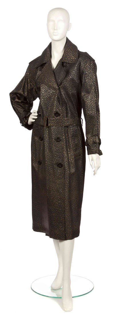 Yves Saint Laurent, (Algerian/French, 1936-2008), : Yves Saint Laurent (Algerian/French, 1936-2008) Jacket black metallic leather size 40.