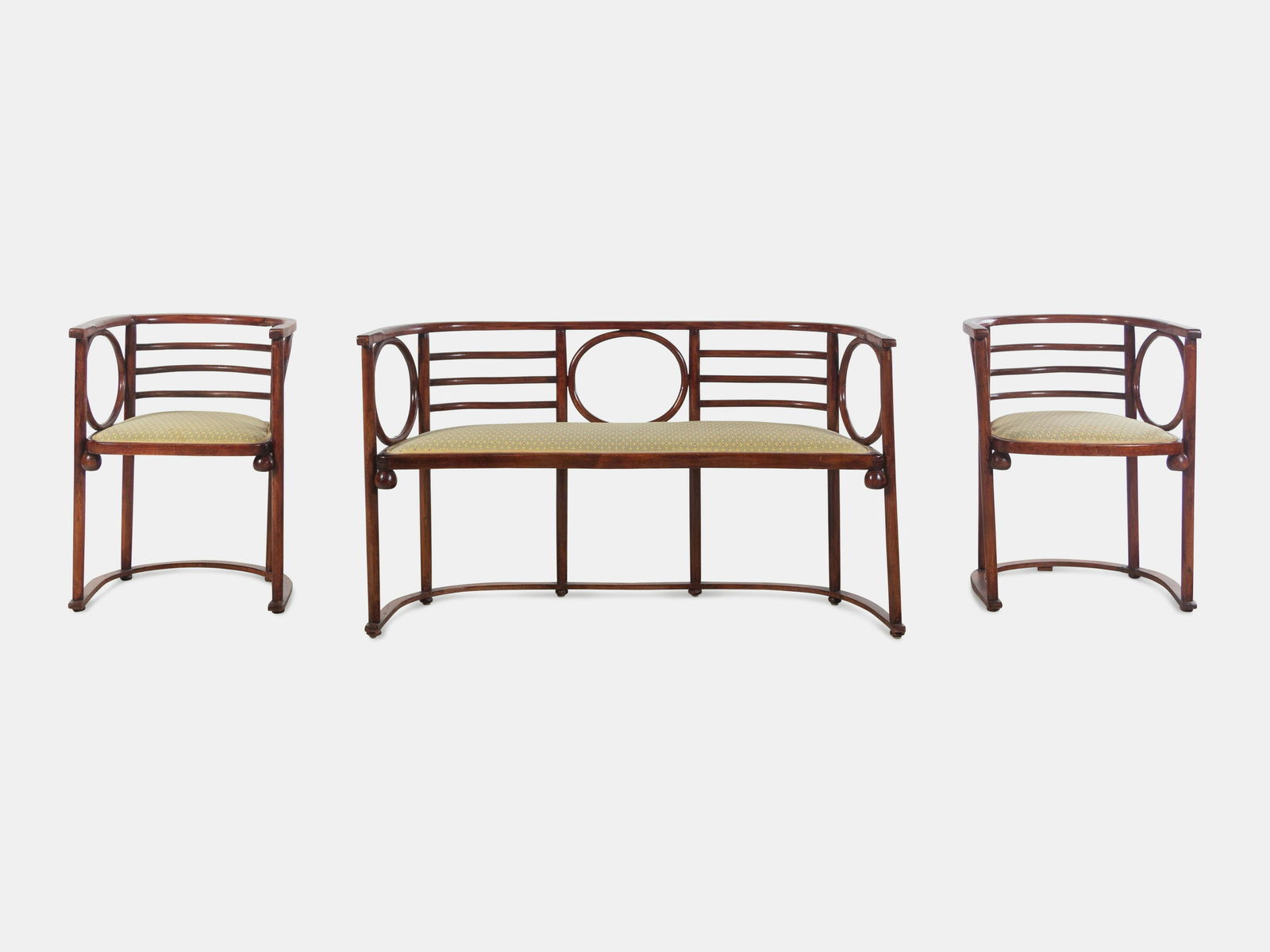 Josef Hoffmann for J. & J. Kohn (Austrian, 1870-1956) Settee and Pair of Armchairs (1 of 5)