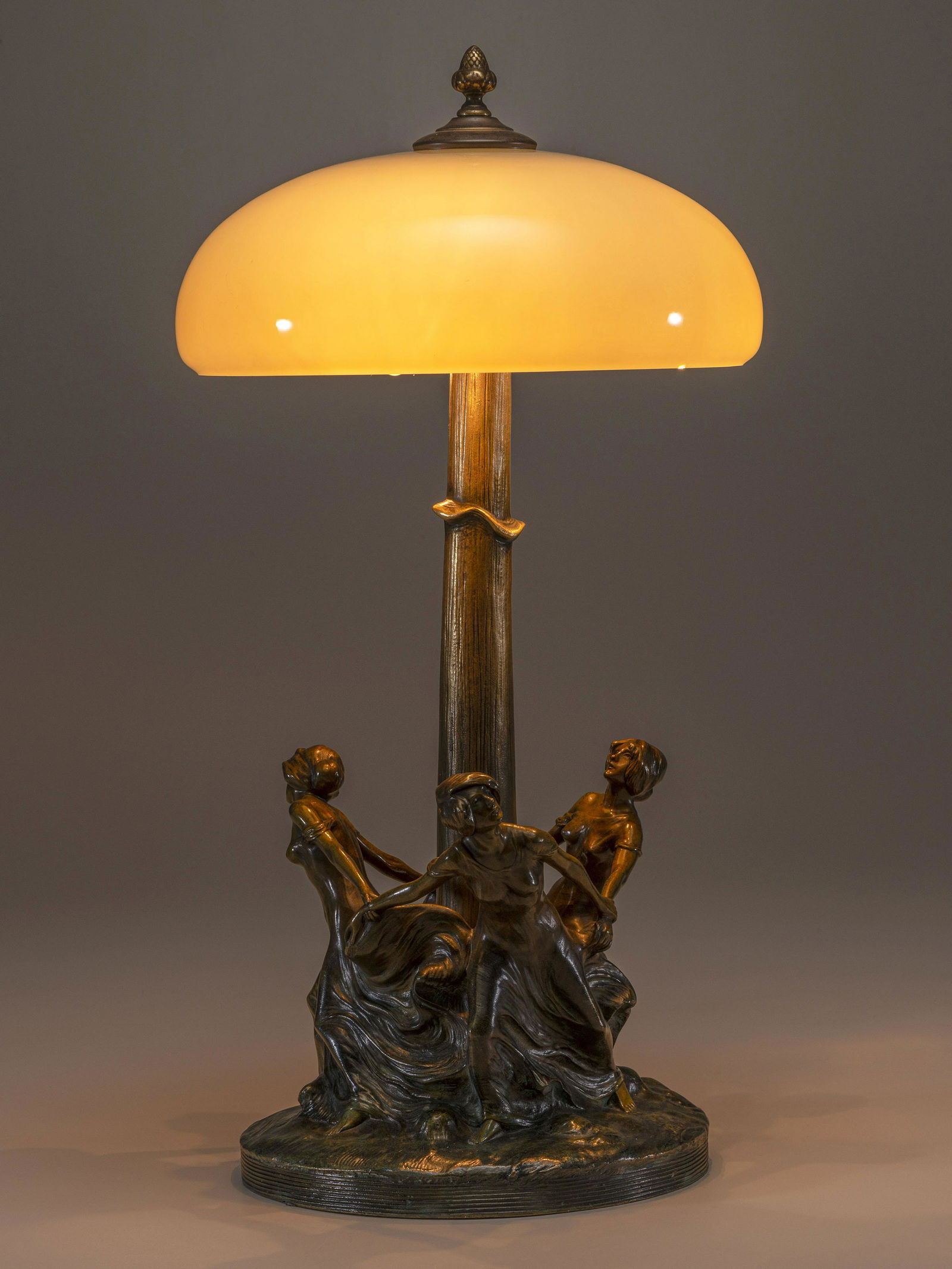 Art Nouveau French, Late 19th/Early 20th Century Three Graces Figural Lamp (1 of 7)