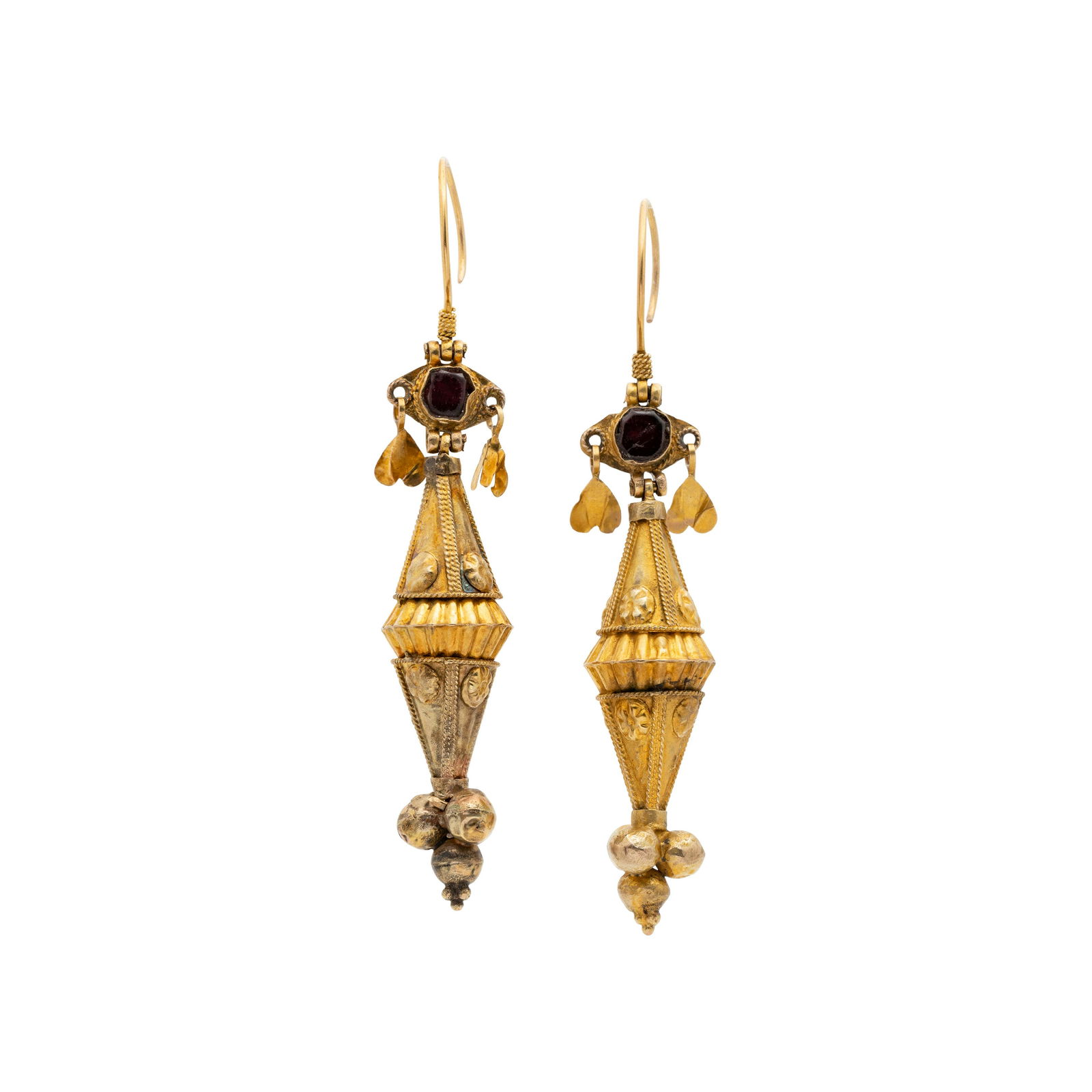 ANTIQUE, YELLOW GOLD PARTHIAN STYLE EARRINGS (1 of 2)