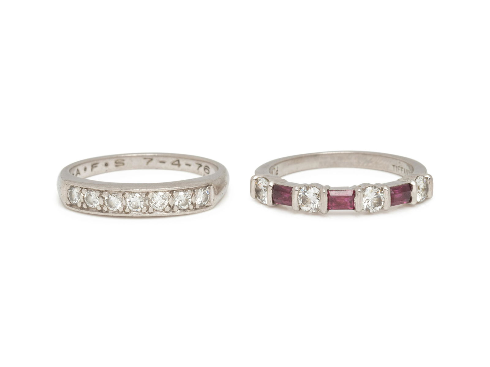 TIFFANY & CO., RUBY AND DIAMOND RING AND DIAMOND RING (1 of 3)
