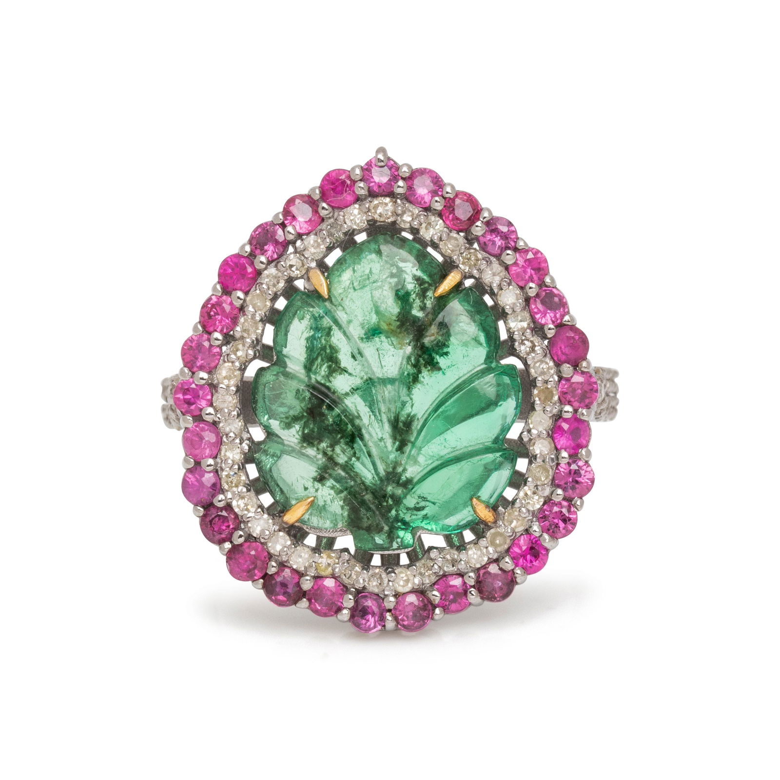 EMERALD, RUBY AND DIAMOND RING (1 of 3)
