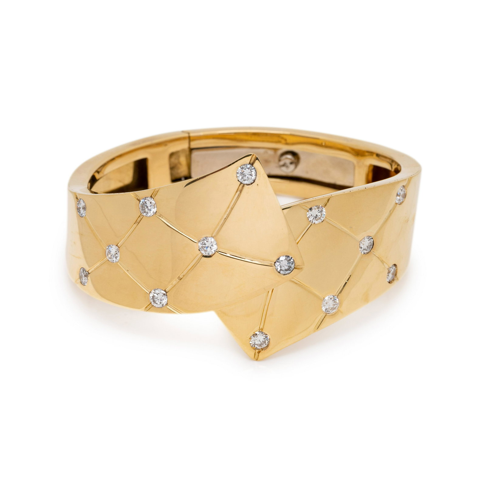 YELLOW GOLD AND DIAMOND BANGLE BRACELET (1 of 2)