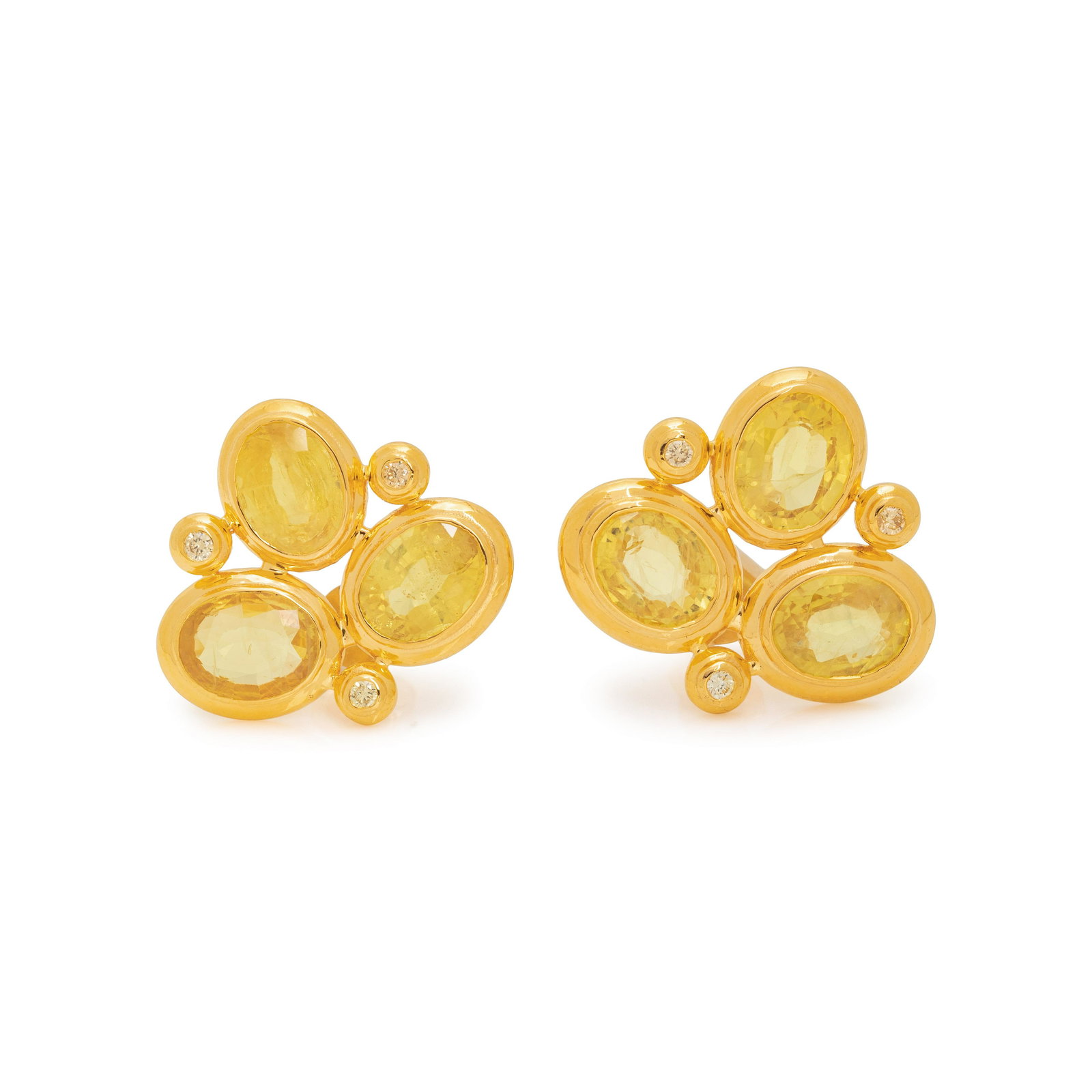 YELLOW SAPPHIRE AND DIAMOND EARRINGS (1 of 3)