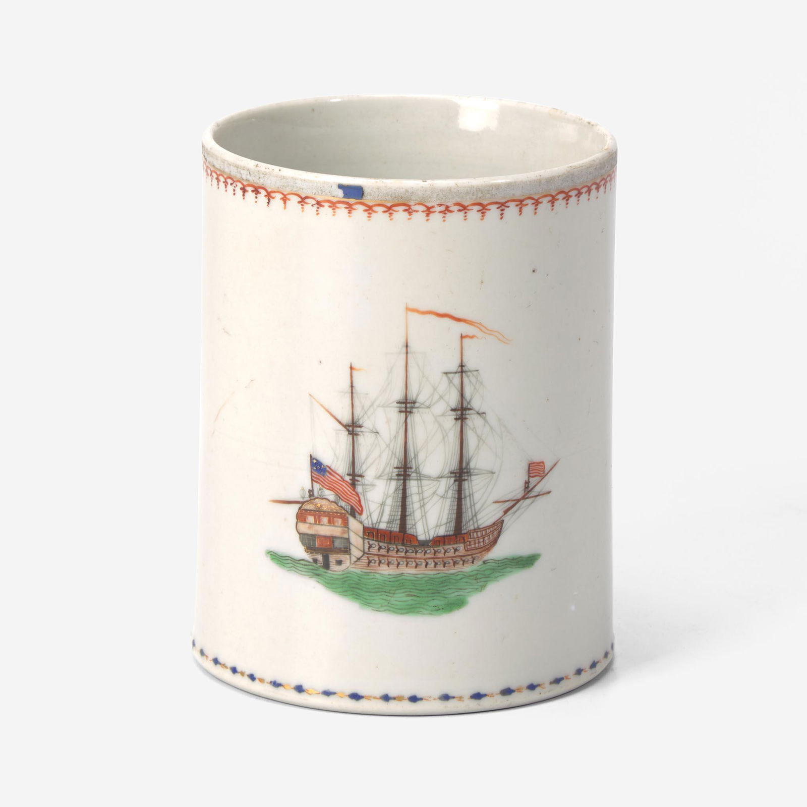 A Chinese Export porcelain mug made for the American market late 18th / early 19th century (1 of 3)