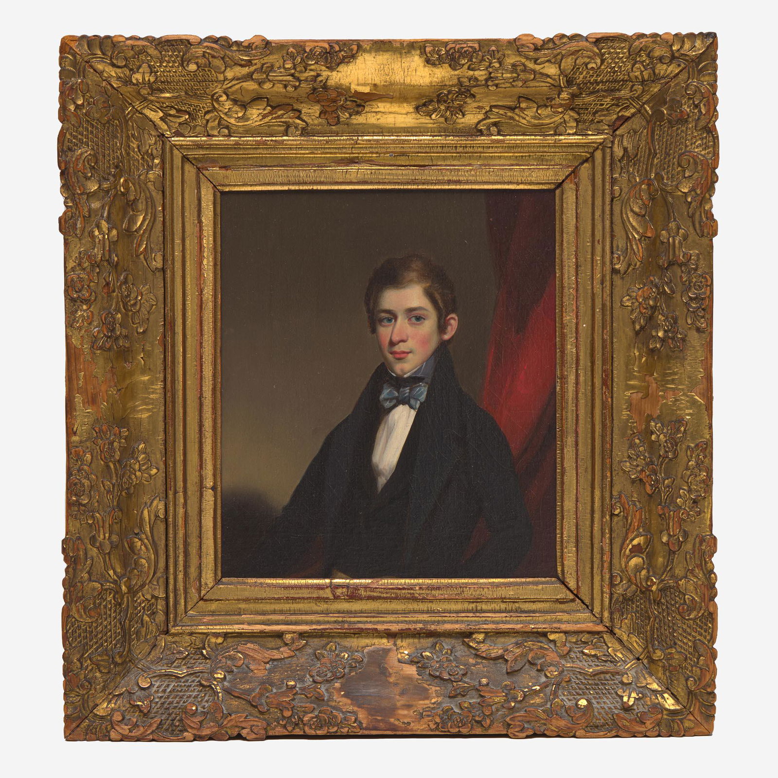 Lam Qua (Chinese, 1801-1860) Portrait of Silas Weir Lewis (1819-1888) of Philadelphia, PA, circa: Lam Qua (Chinese, 1801-1860) Portrait of Silas Weir Lewis (1819-1888) of Philadelphia, PA, circa 1840 Oil on canvas, retains extensive typed label from Child's Gallery, Inc. Boston, which states "Insc