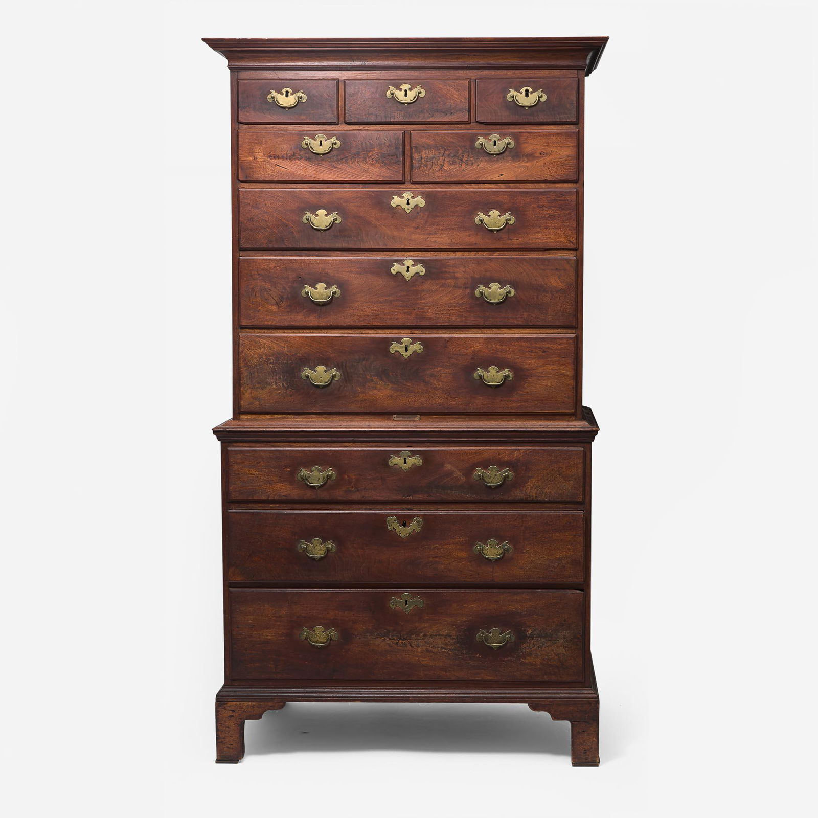 A Chippendale carved walnut chest-on-chest Philadelphia, PA, late 18th century (1 of 2)