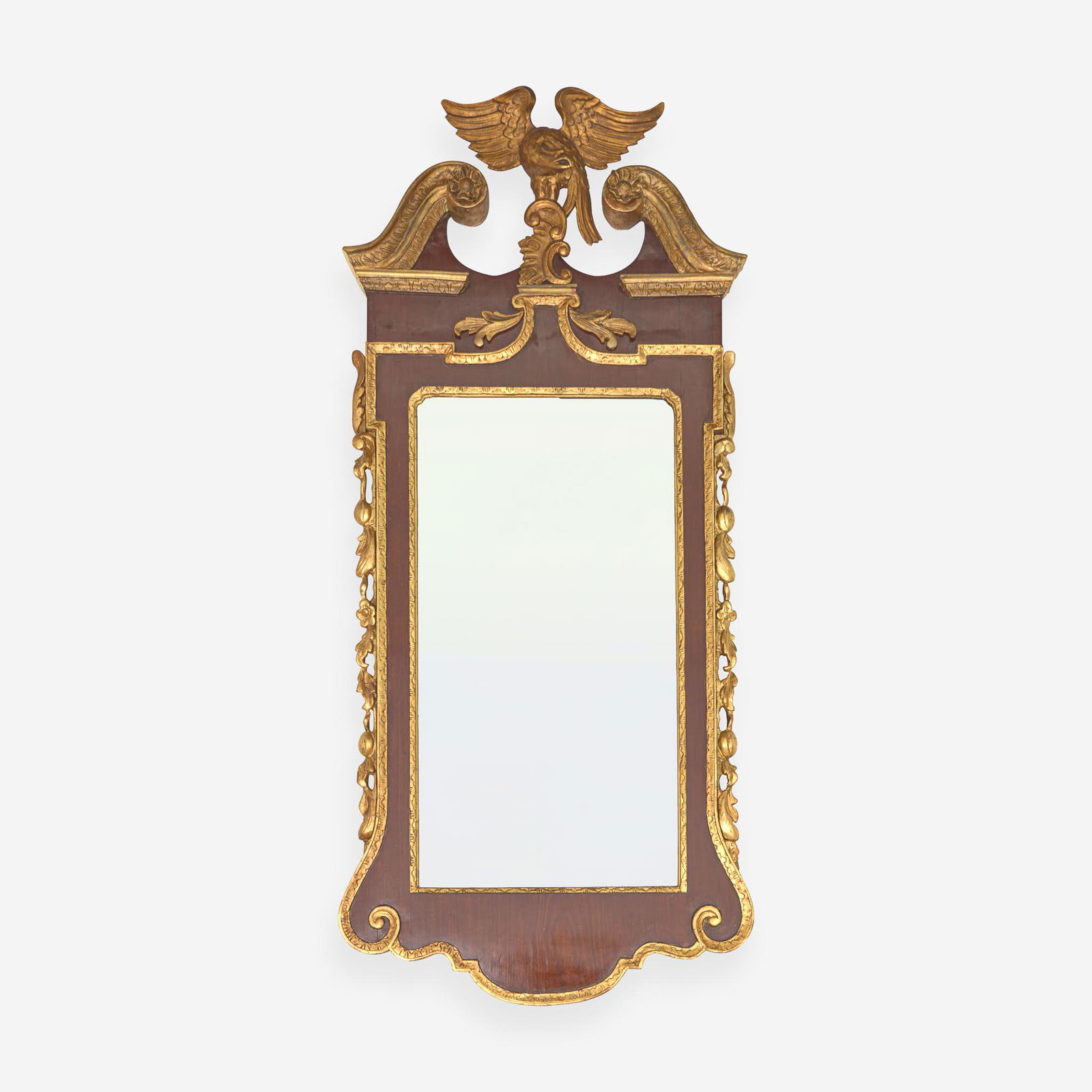A Chippendale mahogany and parcel-gilt looking glass 18th / 19th century (1 of 1)
