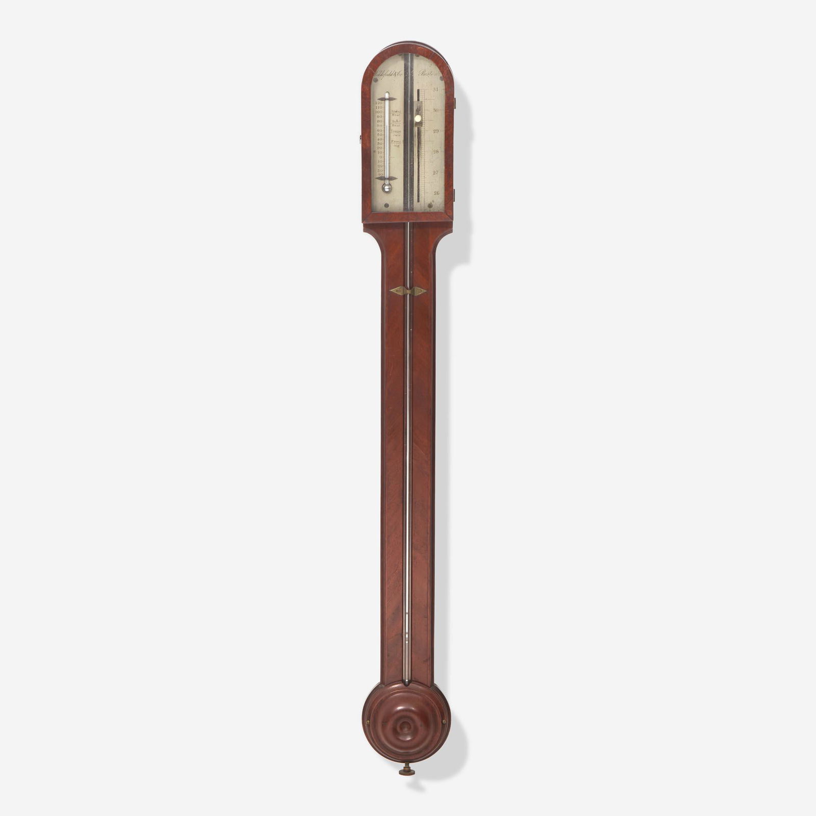 A Federal mahogany stick barometer Widdifield & Co., Boston, MA, early 19th century (1 of 2)