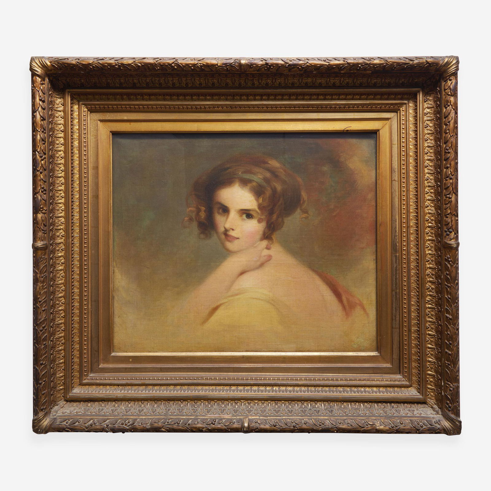 Attributed to Thomas Sully (1783-1872) Portrait of Actress Fanny Kemble (1809-1893) as Beatrice: Attributed to Thomas Sully (1783-1872) Portrait of Actress Fanny Kemble (1809-1893) as Beatrice Oil on canvas, bears printed paper label of McClees Galleries, Philadelphia on stretcher, framed and gla