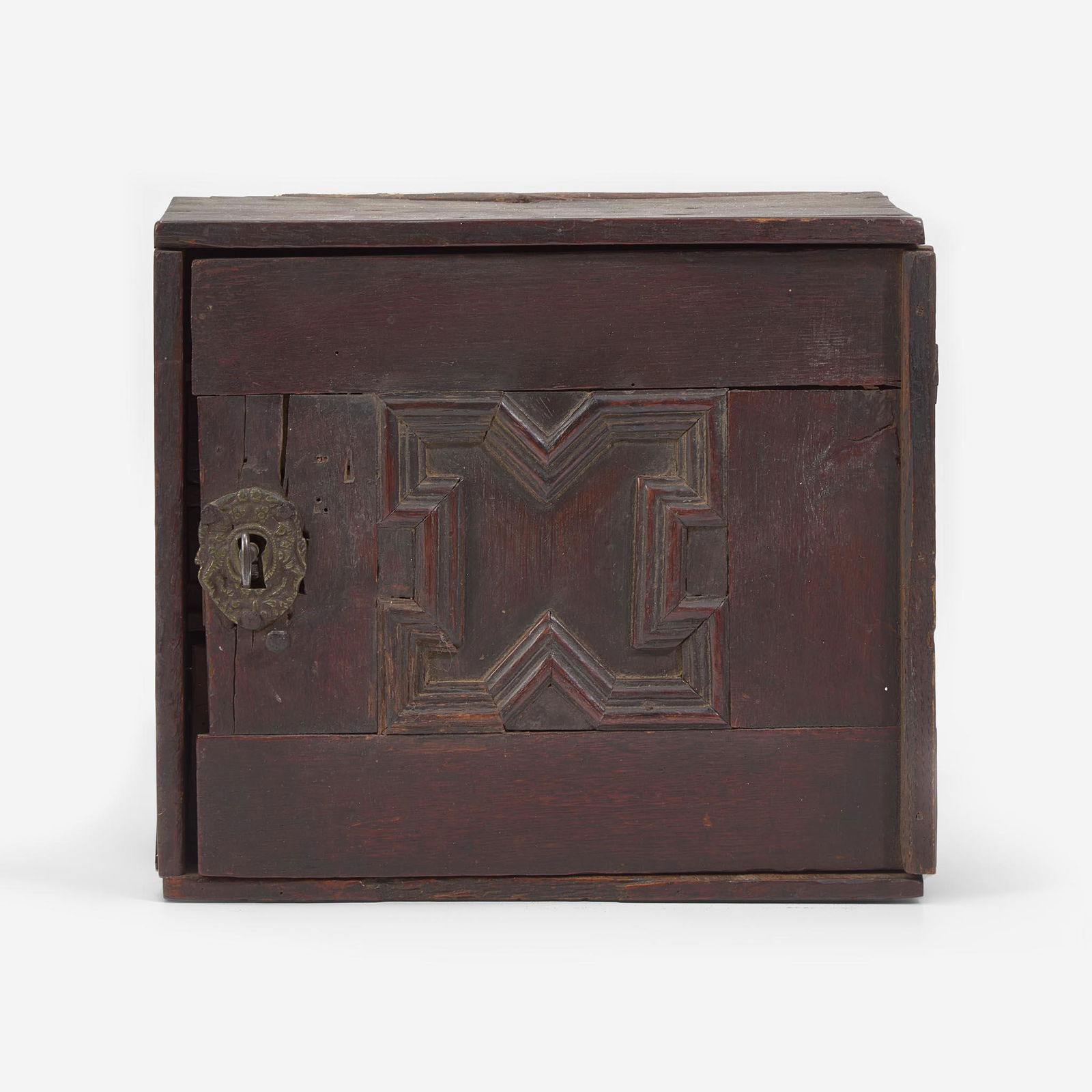 A Charles I carved oak wall-hanging spice cupboard circa 1650 (1 of 3)