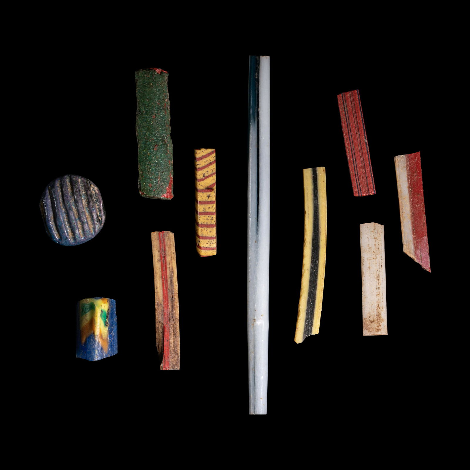 Ten Egyptian Glass Inlay Fragments (1 of 3)