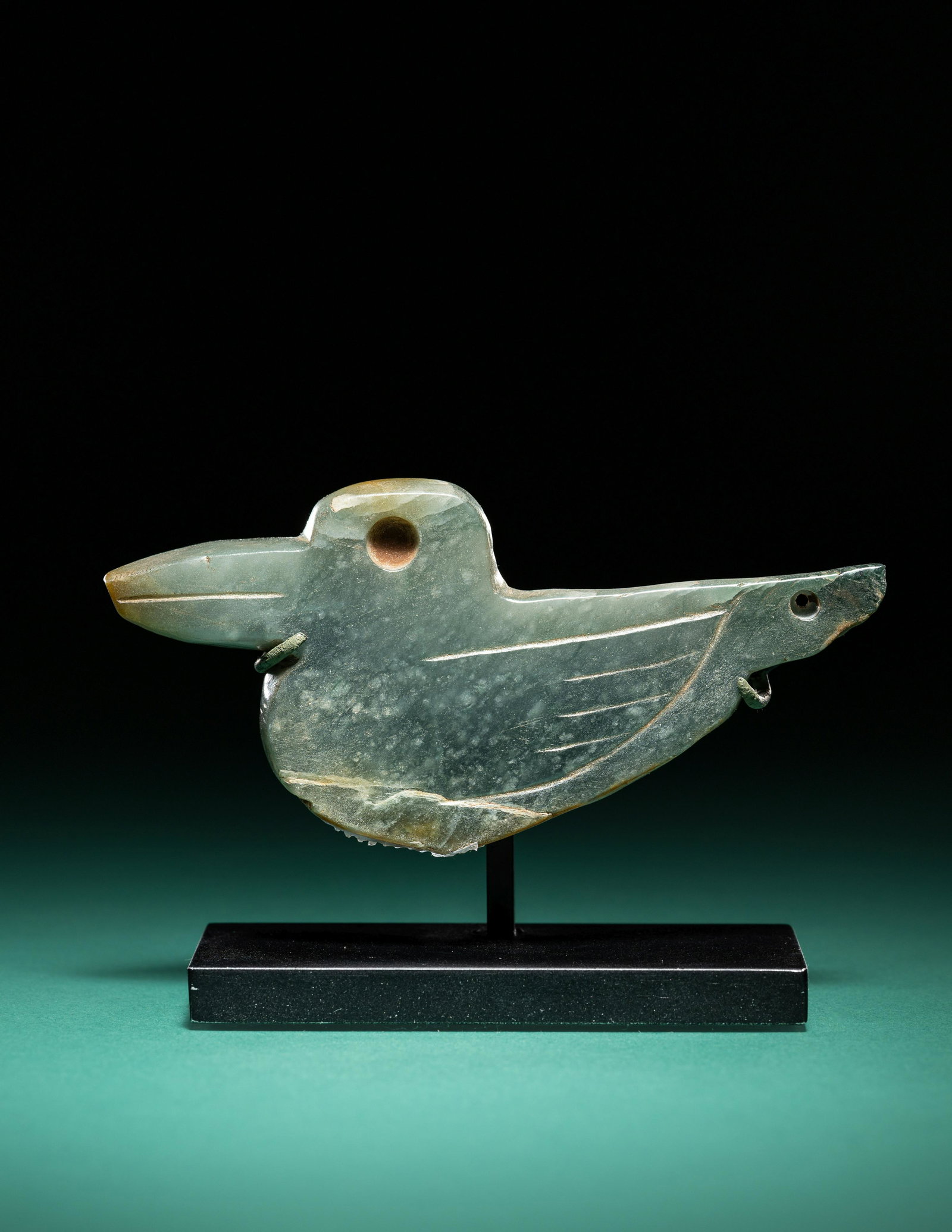 An Olmec Jade Duck Pendant (1 of 4)