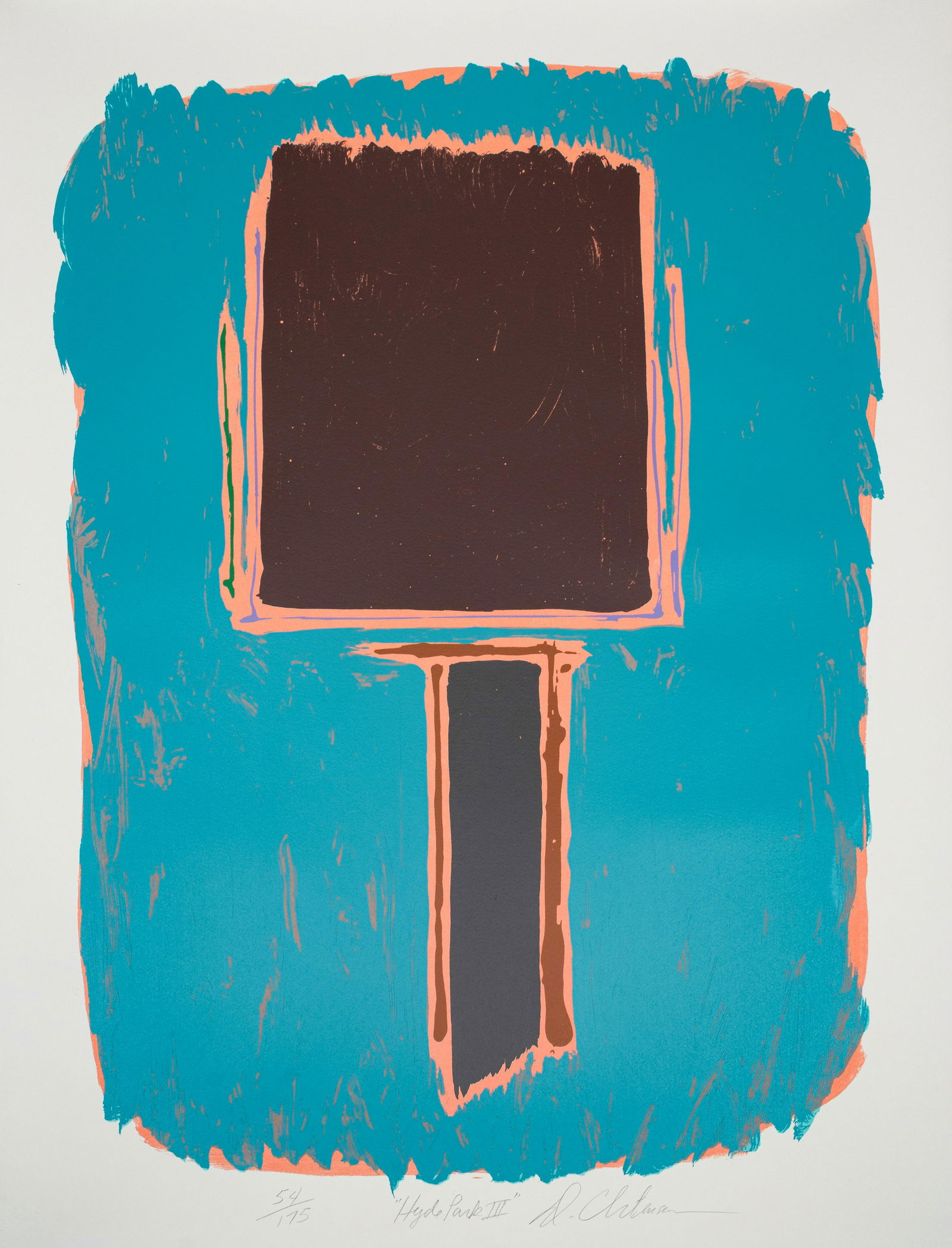 Dan Christensen (American, 1942-2007): Dan Christensen (American, 1942-2007) Hyde Park III screenprint signed, titled and numbered 54/175 in pencil 36 1/2 x 25 1/2 inches. Deaccessioned from the Boca Raton Museum of Art to benefit the Acqu