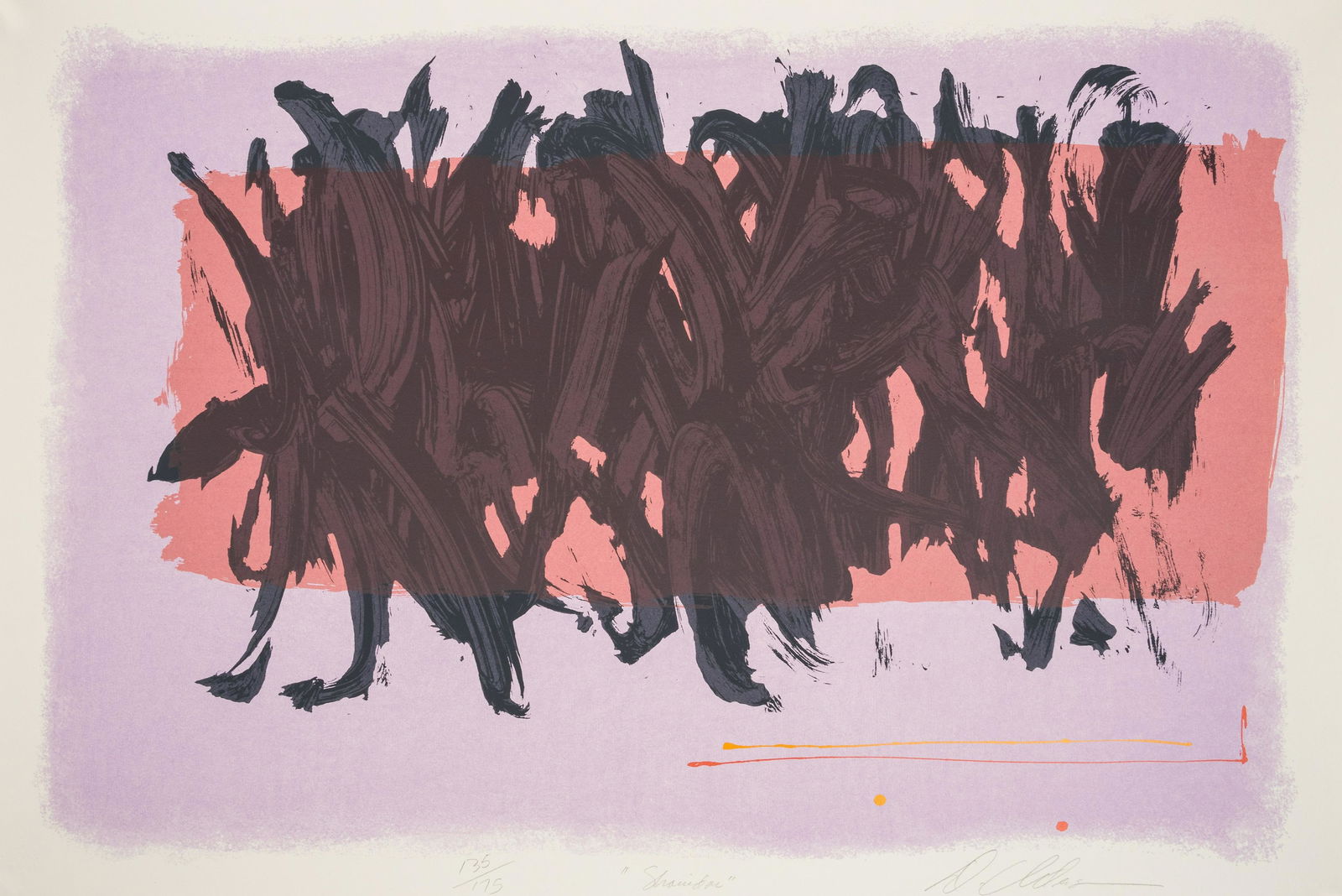 Dan Christensen (American, 1942-2007): Dan Christensen (American, 1942-2007) Shanidar screenprint signed, titled and numbered 135/175 in pencil 38 1/2 x 26 1/2 inches. Deaccessioned from the Boca Raton Museum of Art to benefit the Acquisit