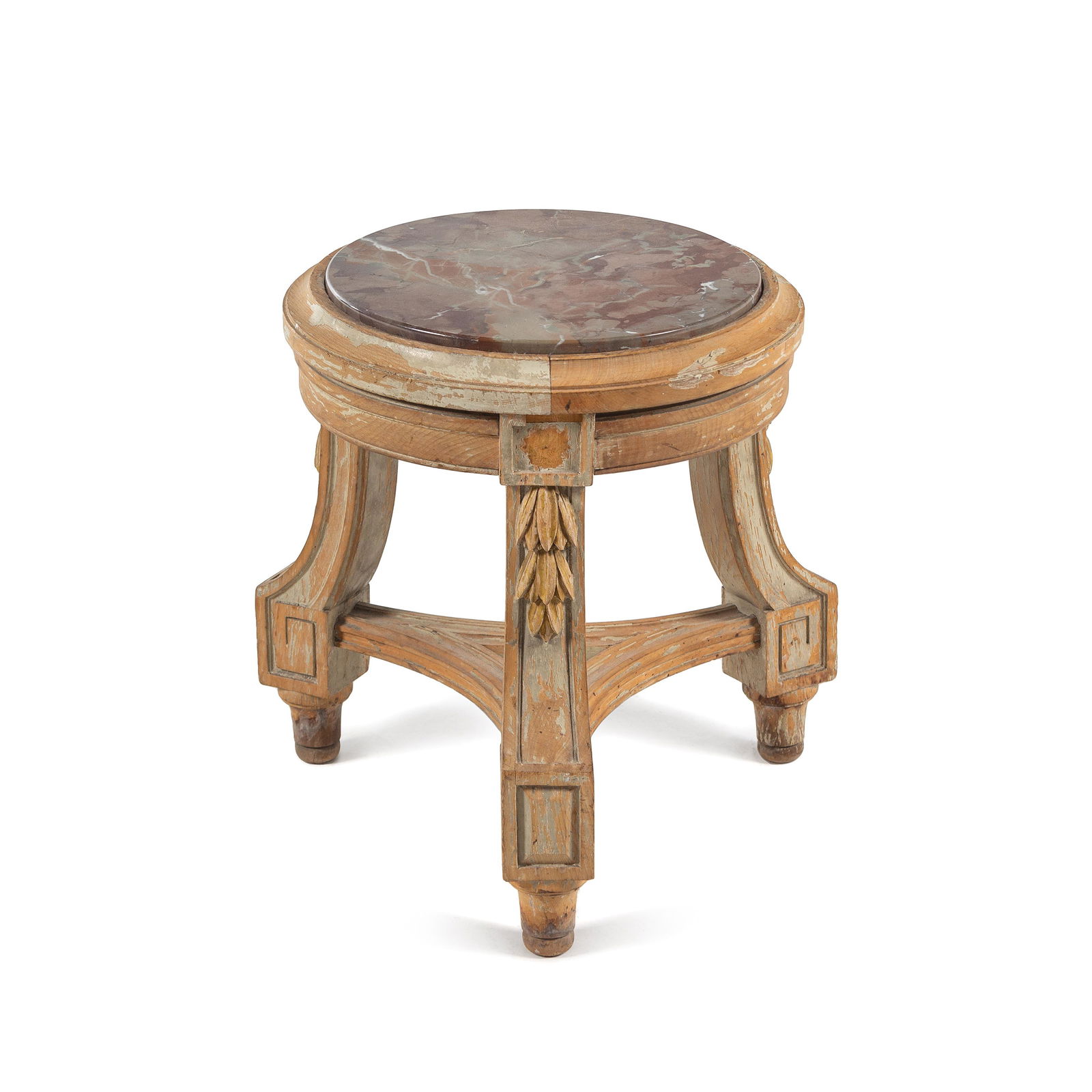 A Louis XVI Style Painted Marble-Top Pedestal Table (1 of 2)