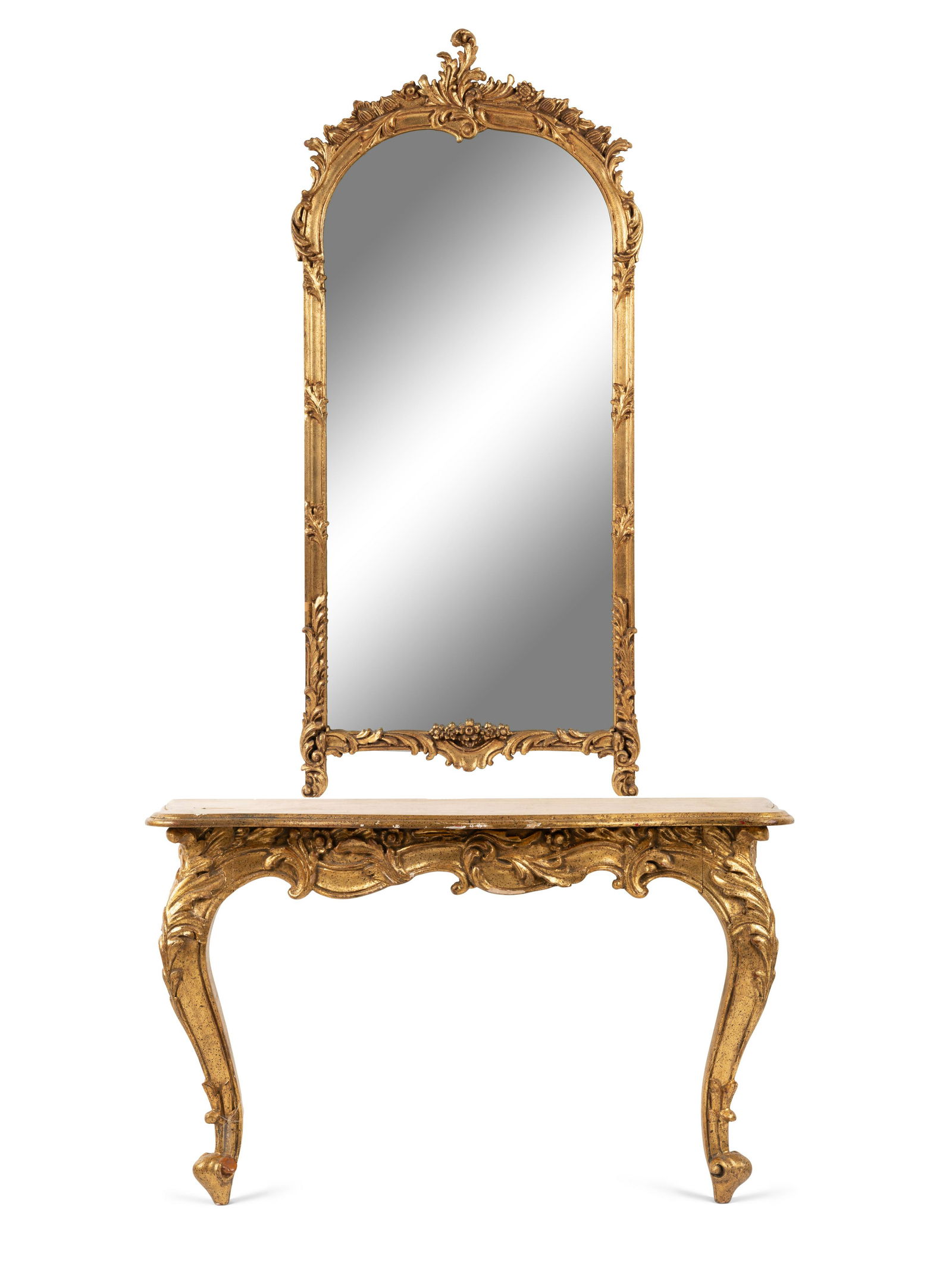 A Rococo Revival Giltwood Pier Mirror and Console Table (1 of 6)