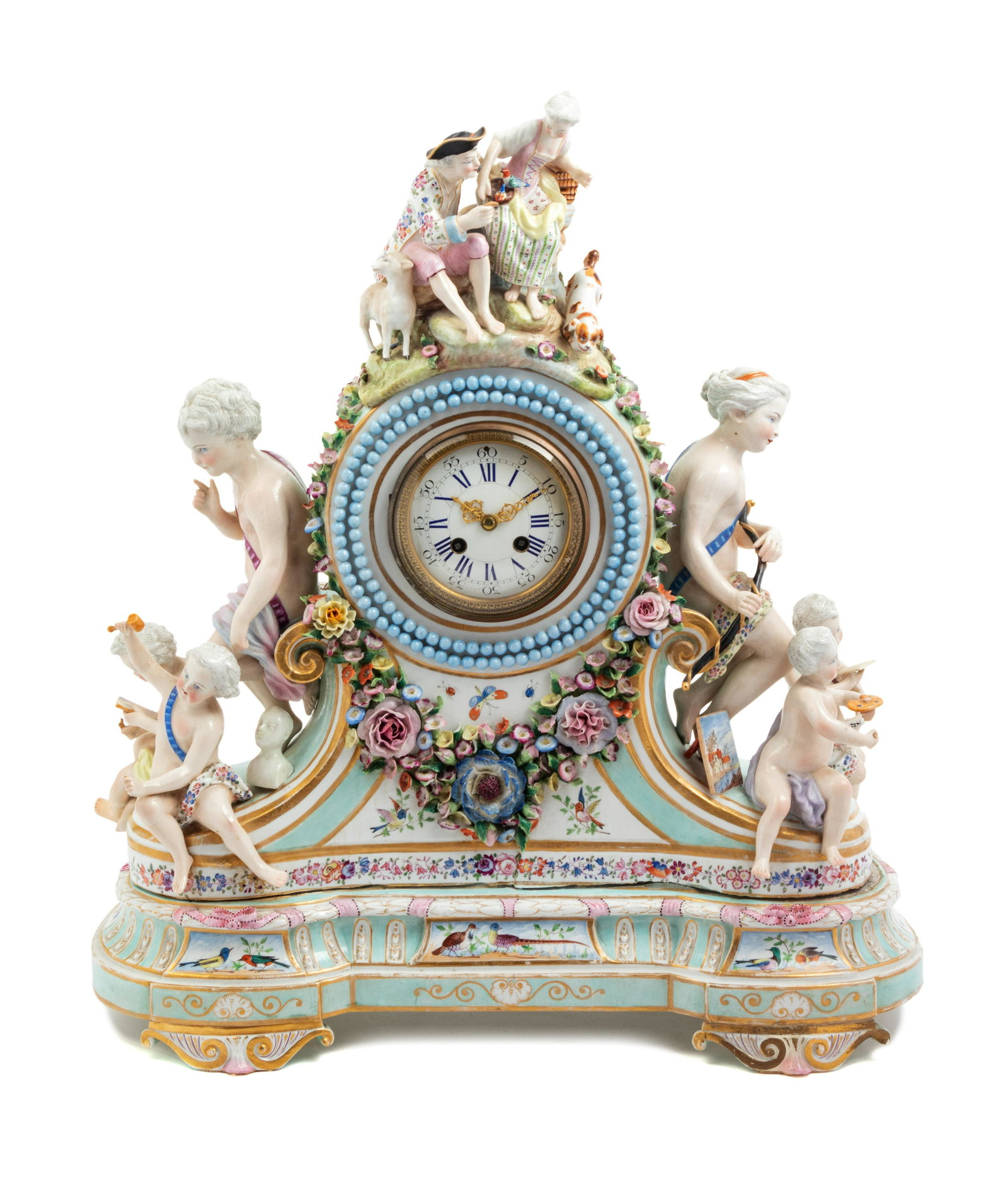 A German Porcelain Mantel Clock   (1 of 4)