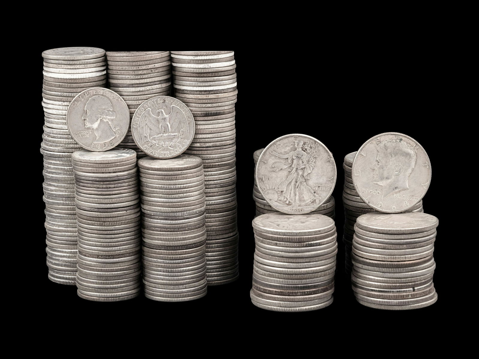 A Collection of Pre-1965 50c and 25c Coins (1 of 3)