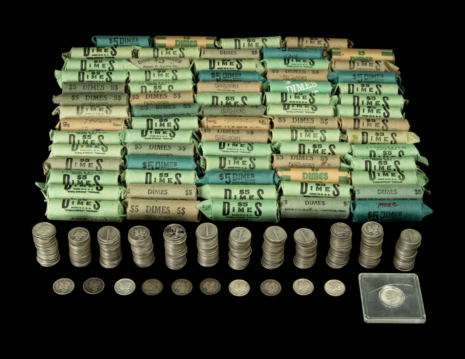 A Large Collection of Pre-1965 10c Coins (1 of 5)