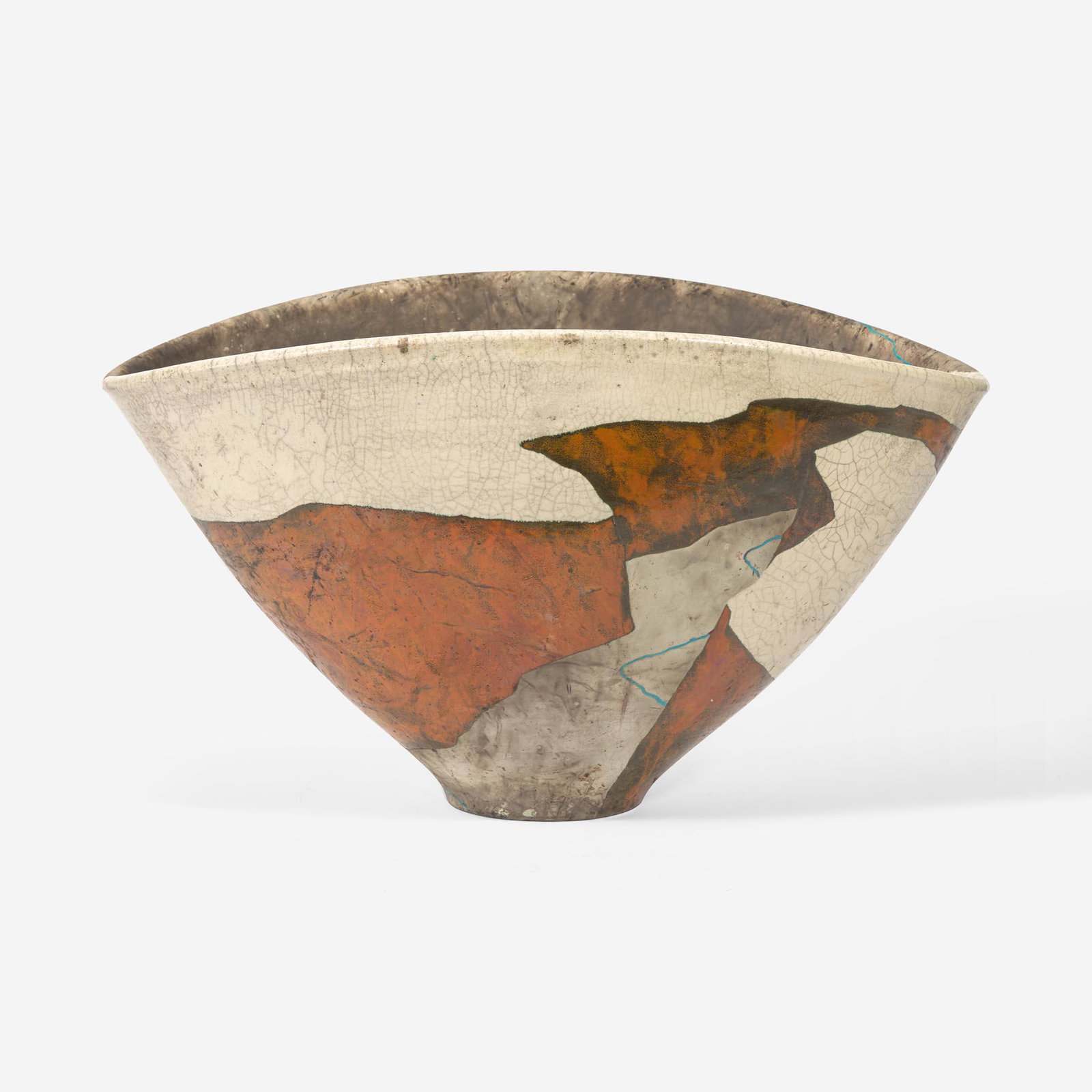 Wayne Higby (American, b. 1943) Canyon Bowl, USA, circa 1980: Wayne Higby (American, b. 1943) Canyon Bowl, USA, circa 1980 Glazed and raku-fired earthenwareImpressed artist's seal to foot